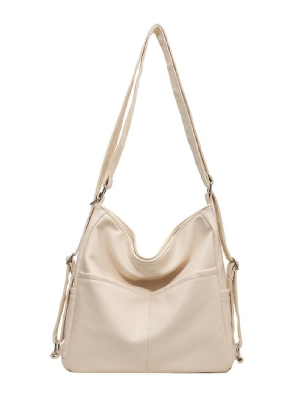 Convertible Backpack Shoulder Tote Crossbody Faux Leather Water Resistant
